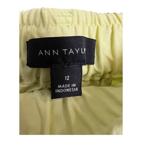 Ann Taylor Lyocell Womens Trousers Slacks Pockets 12 Yellow Green Casual - Picture 4 of 6